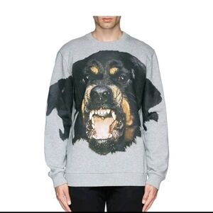 Givenchy Unisex Grey Rottweiler Print Designer Streetwear Luxury Sweatshirt M